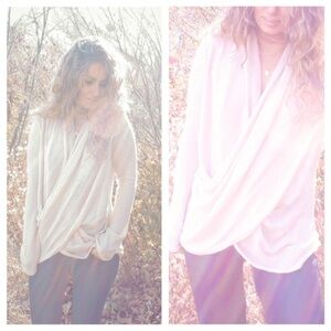 Oatmeal Mohair drape sweater